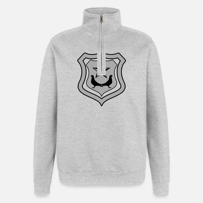 Tauben - Quarter-Zip-Sweatshirt - Grau meliert
