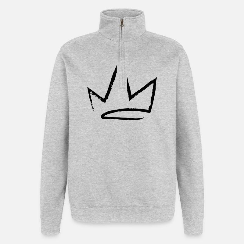 Krone Skizze - Quarter-Zip-Sweatshirt - Grau meliert