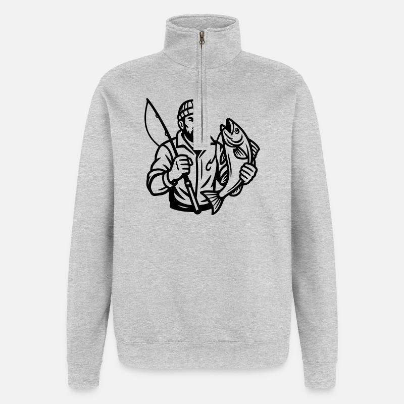 Angler - Quarter-Zip Sweatshirt - heather grey