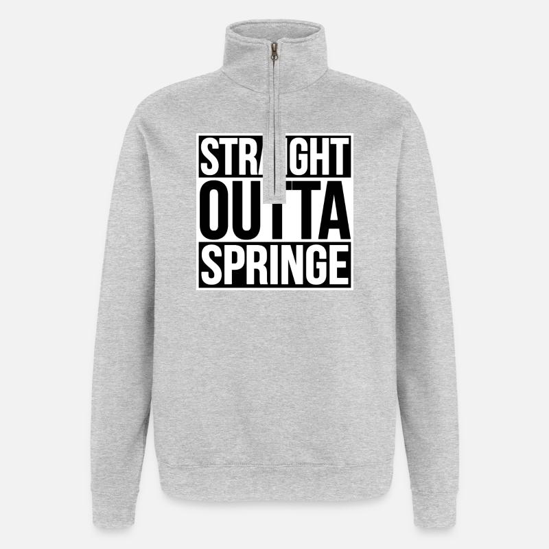 STRAIGHT OUTTA SPRINGE - Quarter-Zip Sweatshirt - heather grey