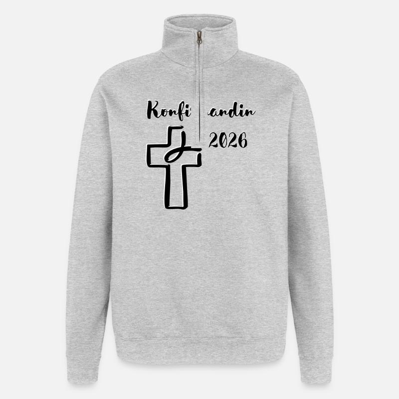 Confirmation 2026 Confirmation Cross and Fish - Quarter-Zip Sweatshirt - heather grey