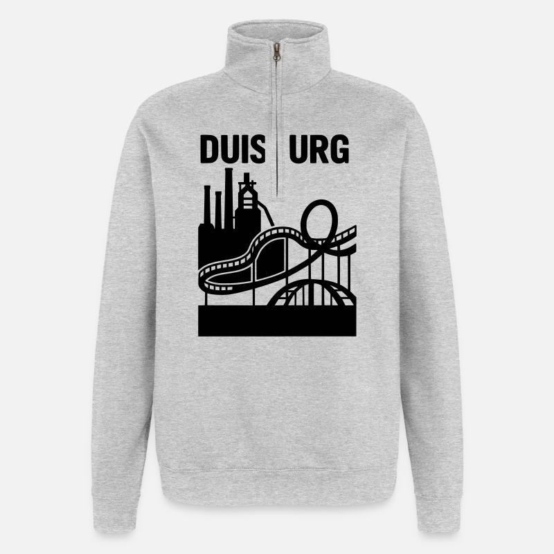 Monument de Duisbourg - Sweat à zip 1/4 - gris chiné