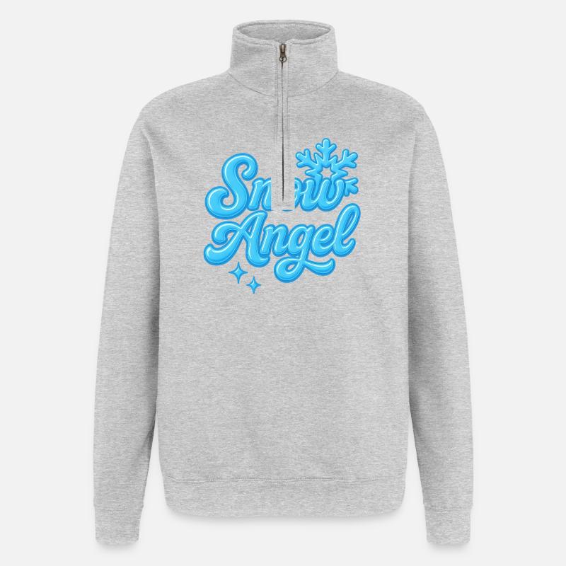 Snow Angle / Y2K Statement Design - Quarter-Zip Sweatshirt - heather grey