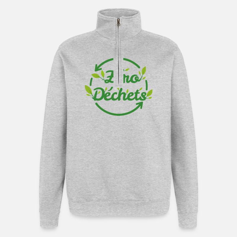 Zero Waste Plants - Quarter-Zip Sweatshirt - heather grey