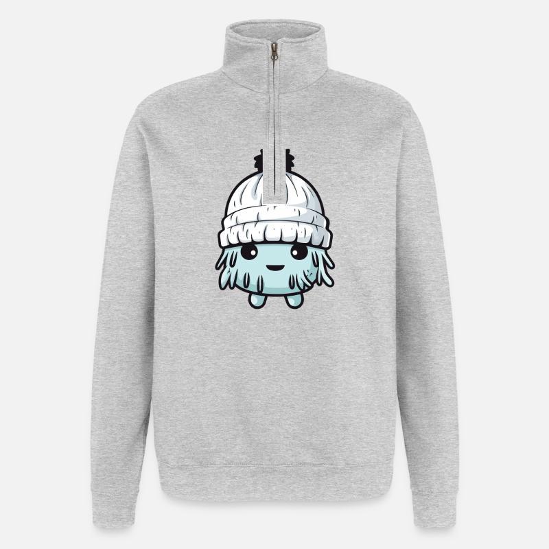 Eskimo Cold Comic Winter - Quarter-Zip Sweatshirt - heather grey