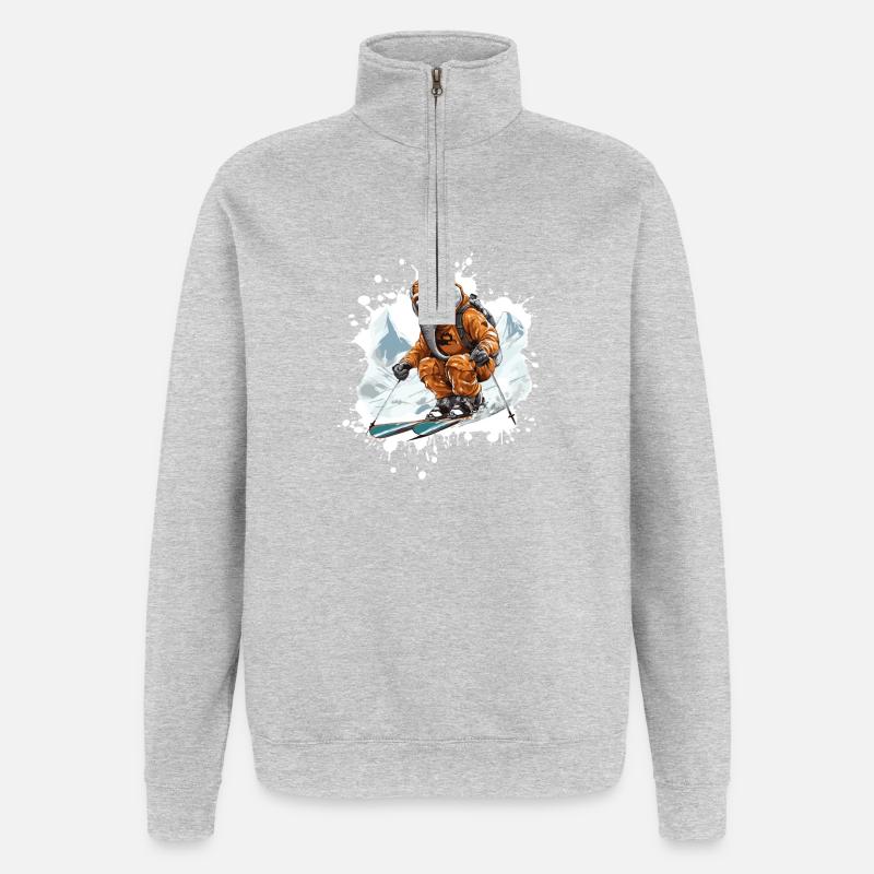 Ski d’éléphant Ski - Sweat à zip 1/4 - gris chiné