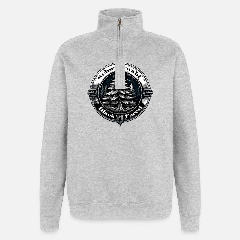 Logo de la Forêt-Noire - Sweat à zip 1/4 - gris chiné