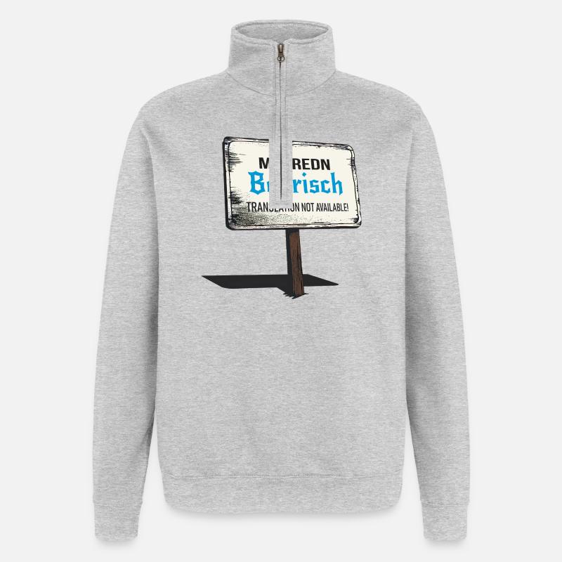 Mia Redn Dialecte bavarois Humour - Sweat à zip 1/4 - gris chiné