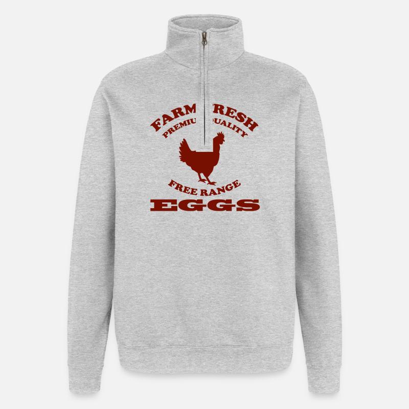 EGGS - Quarter-Zip-Sweatshirt - Grau meliert