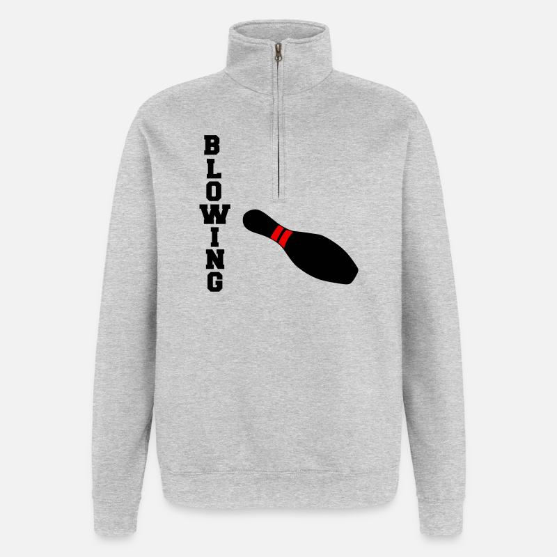 Soufflage - Sweat à zip 1/4 - gris chiné