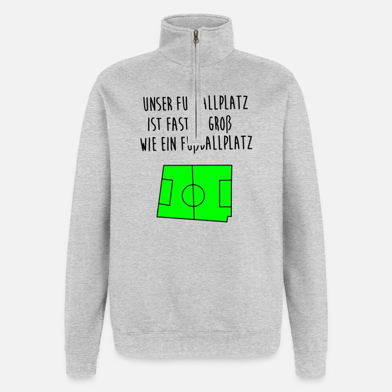 wie ein fussballplatz - Quarter-Zip-Sweatshirt - Grau meliert