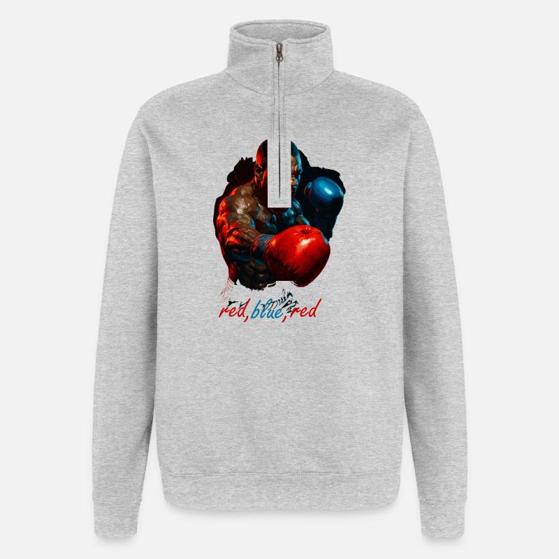 Boxen - Quarter-Zip-Sweatshirt - Grau meliert