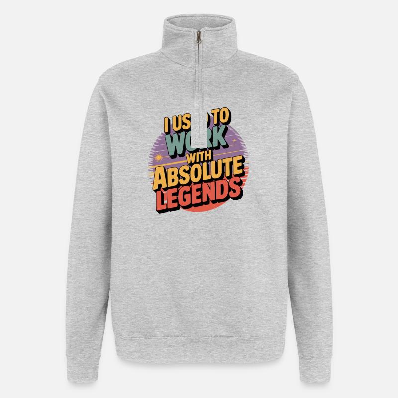 J’avais l’habitude de travailler avec Legend - Sweat à zip 1/4 - gris chiné