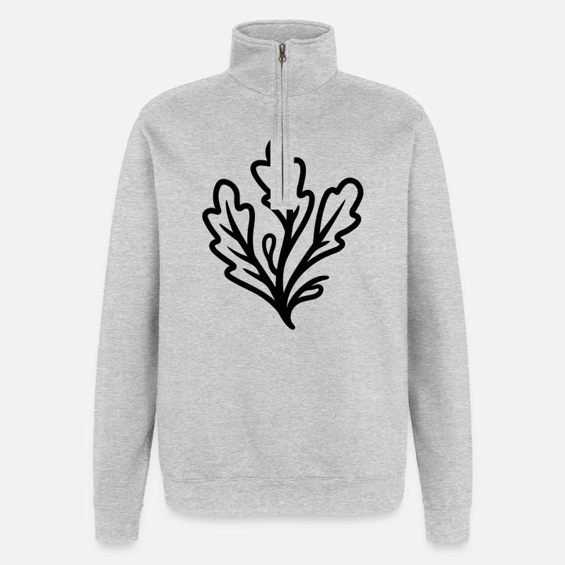 algue - Sweat à zip 1/4 - gris chiné