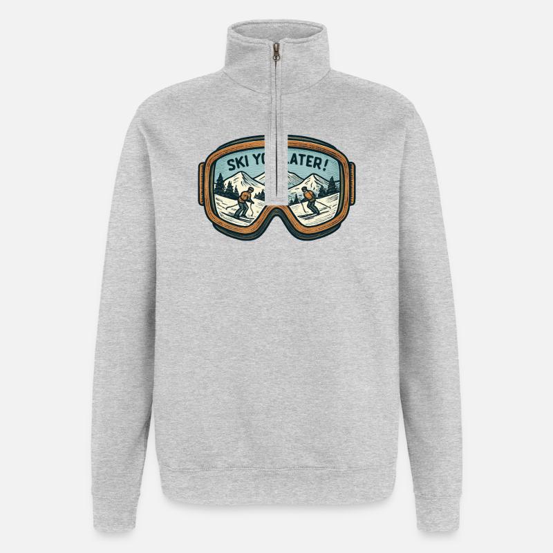 Lunettes de ski – À bientôt ! - Sweat à zip 1/4 - gris chiné