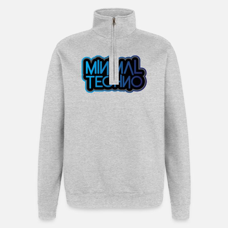 techno minimale - Sweat à zip 1/4 - gris chiné