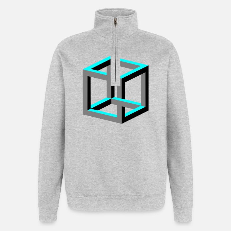 Cube - Quarter-Zip Sweatshirt - heather grey