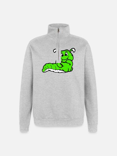 Chenille Ver Timide Amicale Curieux - Sweat à zip 1/4 - gris chiné