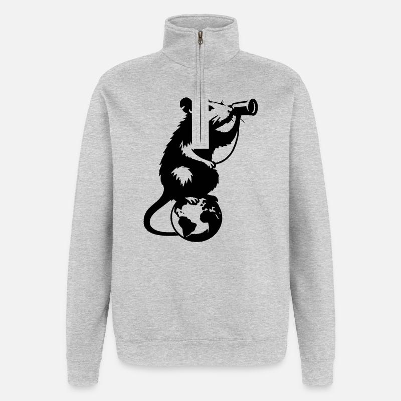 Rat has a longing - Quarter-Zip Sweatshirt - heather grey