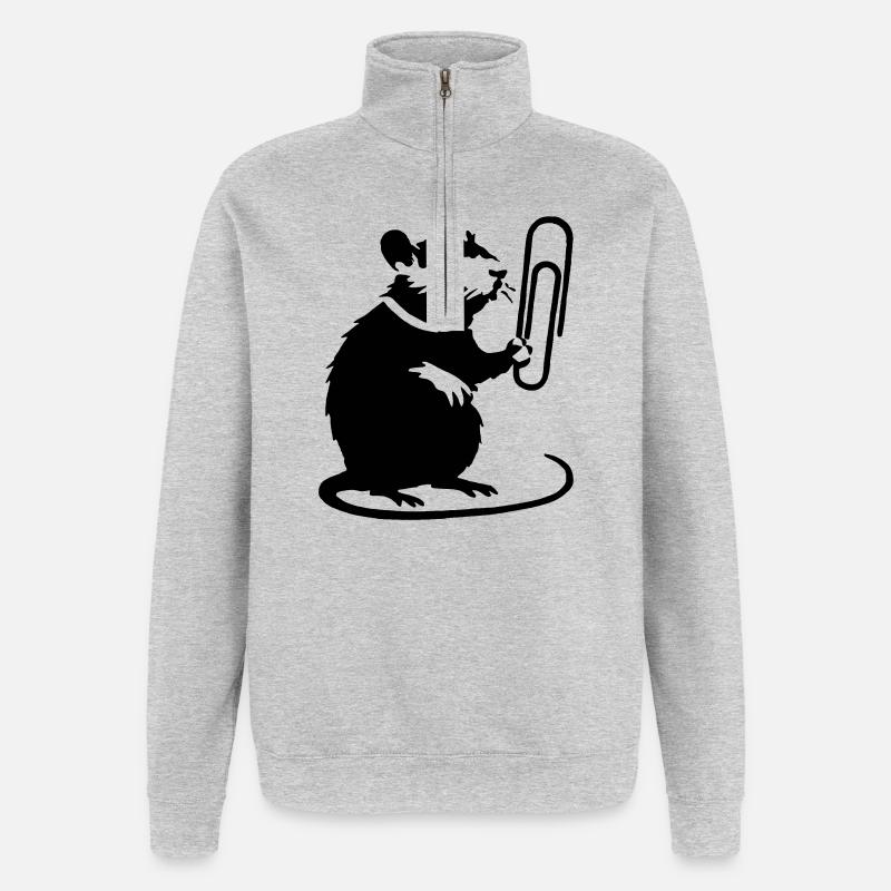 Le rat comme étalon de bureau - Sweat à zip 1/4 - gris chiné