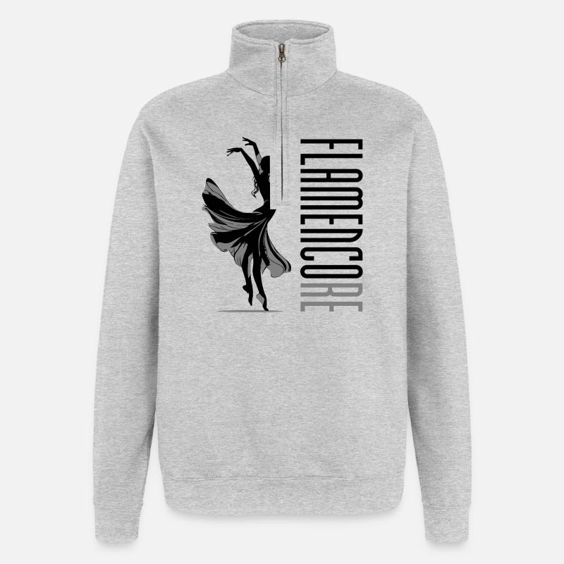 Flamencore Schwarz - Quarter-Zip-Sweatshirt - Grau meliert