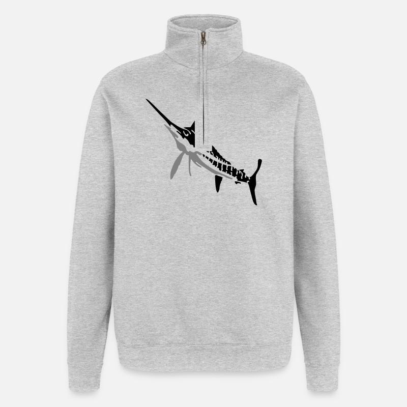 Speerfisch - Quarter-Zip-Sweatshirt - Grau meliert