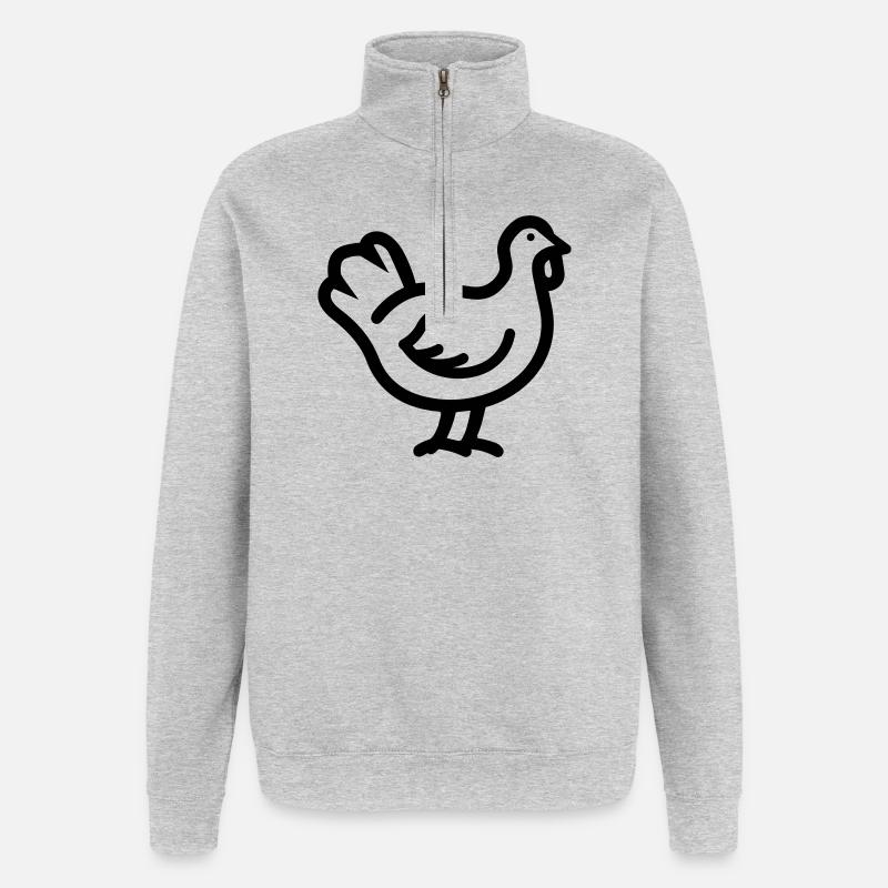 Dinde - Sweat à zip 1/4 - gris chiné