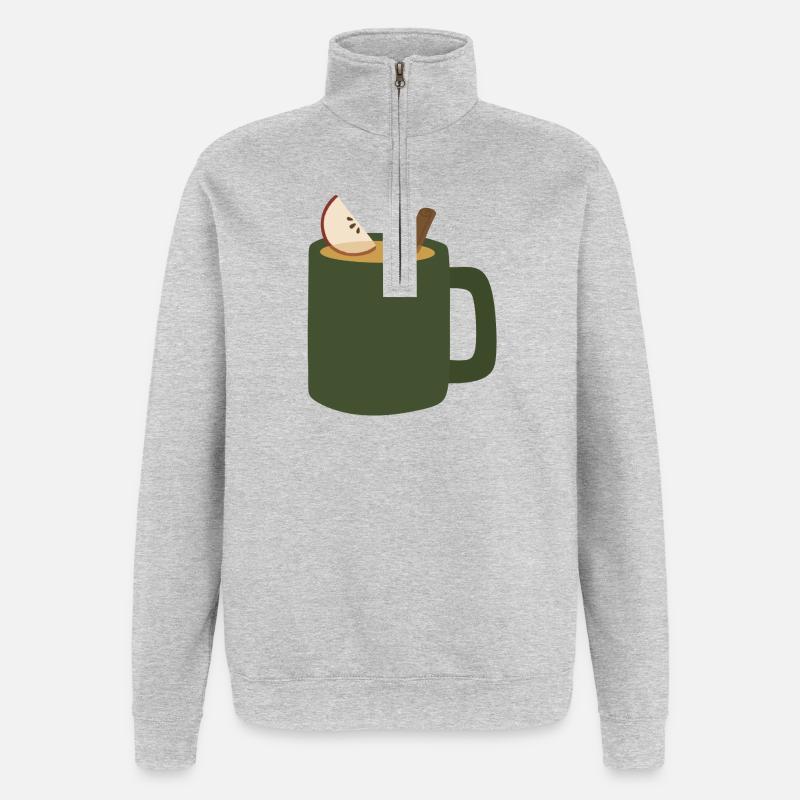 Mulled Apple Cider Mug - Quarter-Zip Sweatshirt - heather grey