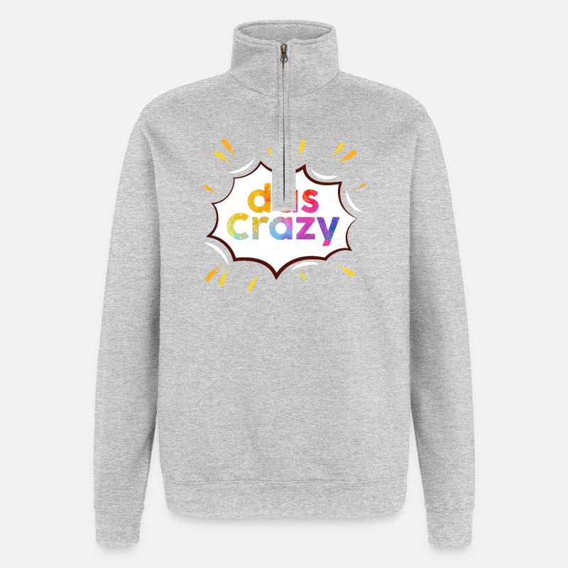 Das Regenbogen Crazy Burst - Quarter-Zip-Sweatshirt - Grau meliert