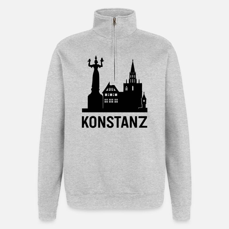 Constance Lac de Constance Silhouette - Sweat à zip 1/4 - gris chiné