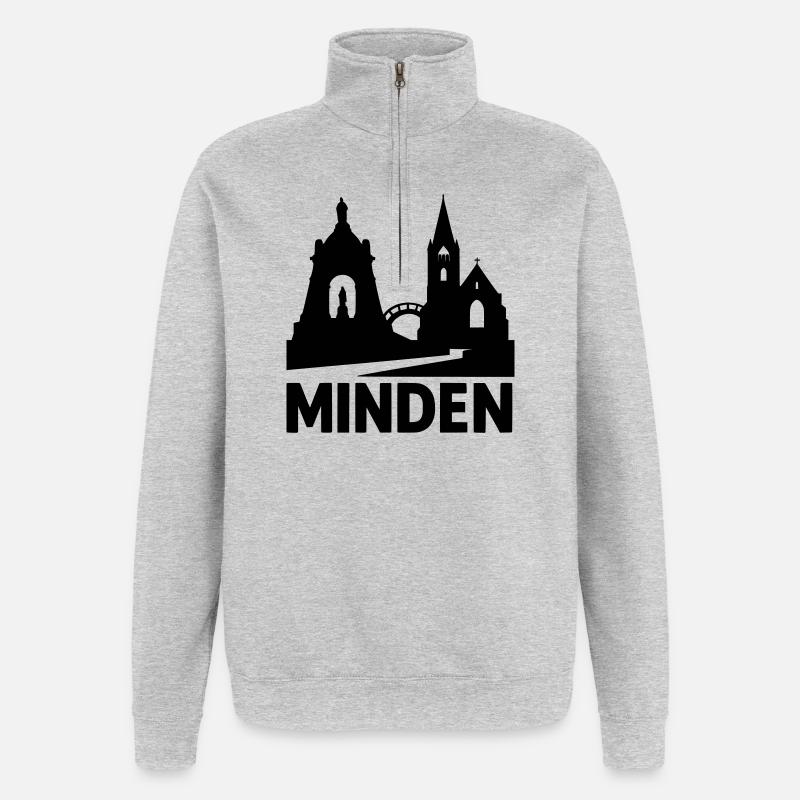 Minden Westphalie Silhouette - Sweat à zip 1/4 - gris chiné