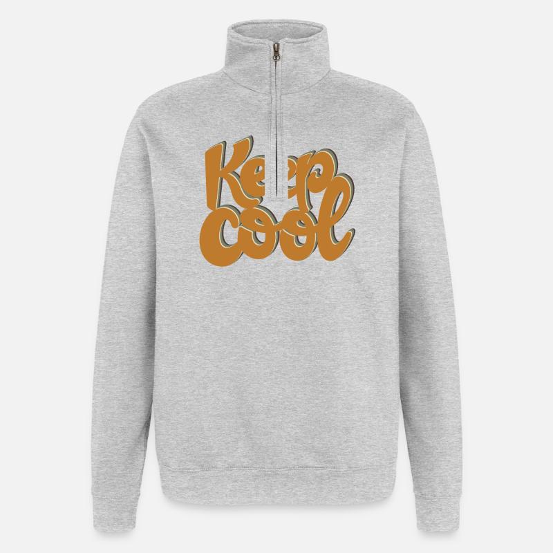 Keep cool - Quarter-Zip-Sweatshirt - Grau meliert