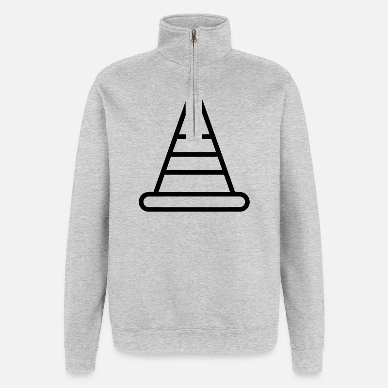 cône - Sweat à zip 1/4 - gris chiné