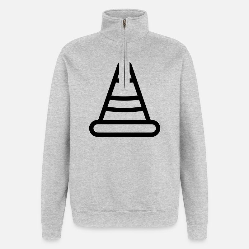 Leitkegel - Quarter-Zip-Sweatshirt - Grau meliert