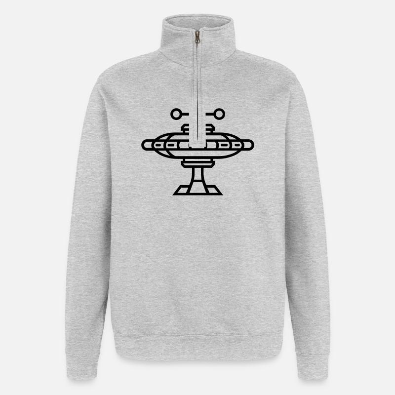 station spatiale - Sweat à zip 1/4 - gris chiné