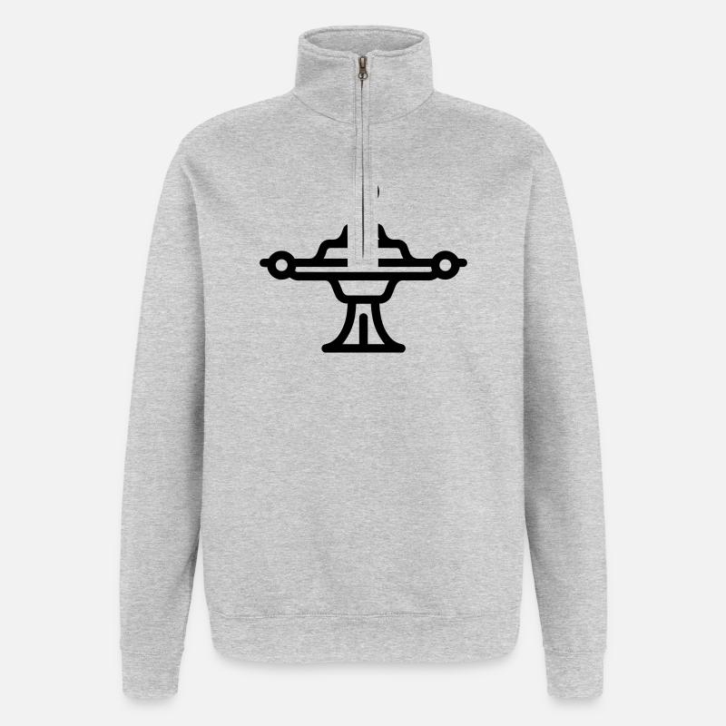 Raumstation - Quarter-Zip-Sweatshirt - Grau meliert