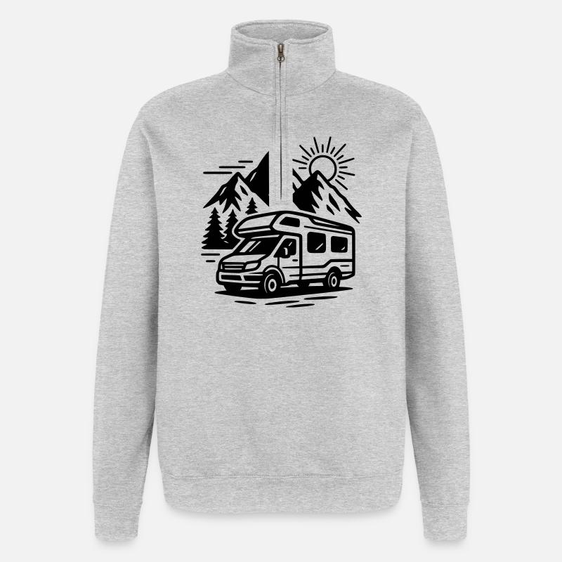 Camper - Quarter-Zip Sweatshirt - heather grey