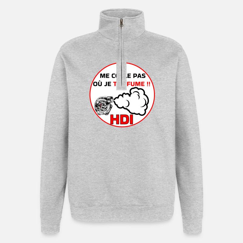Bleib nicht bei mir, hdi - Quarter-Zip-Sweatshirt - Grau meliert
