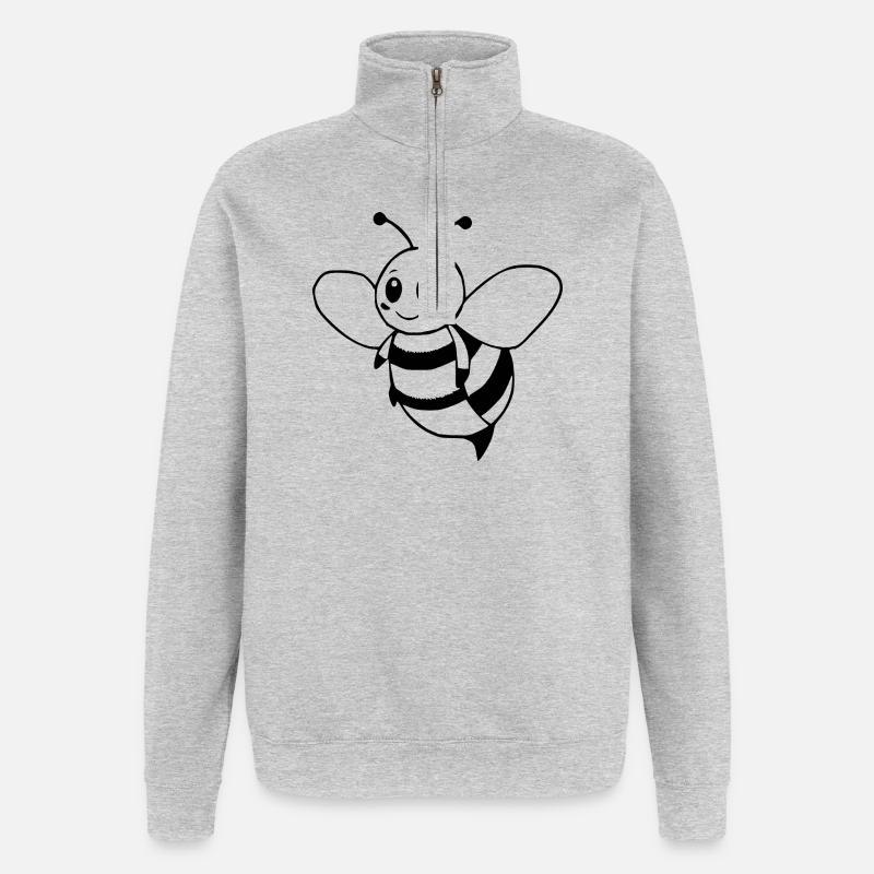 Biene Bienchen Imker  - Quarter-Zip-Sweatshirt - Grau meliert