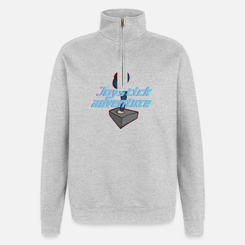 Bug de jeu d’aventure néon - Sweat à zip 1/4 - gris chiné