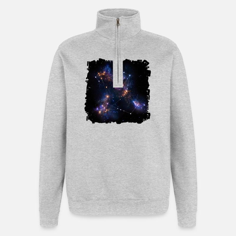 Star Web Constellation - Quarter-Zip Sweatshirt - heather grey