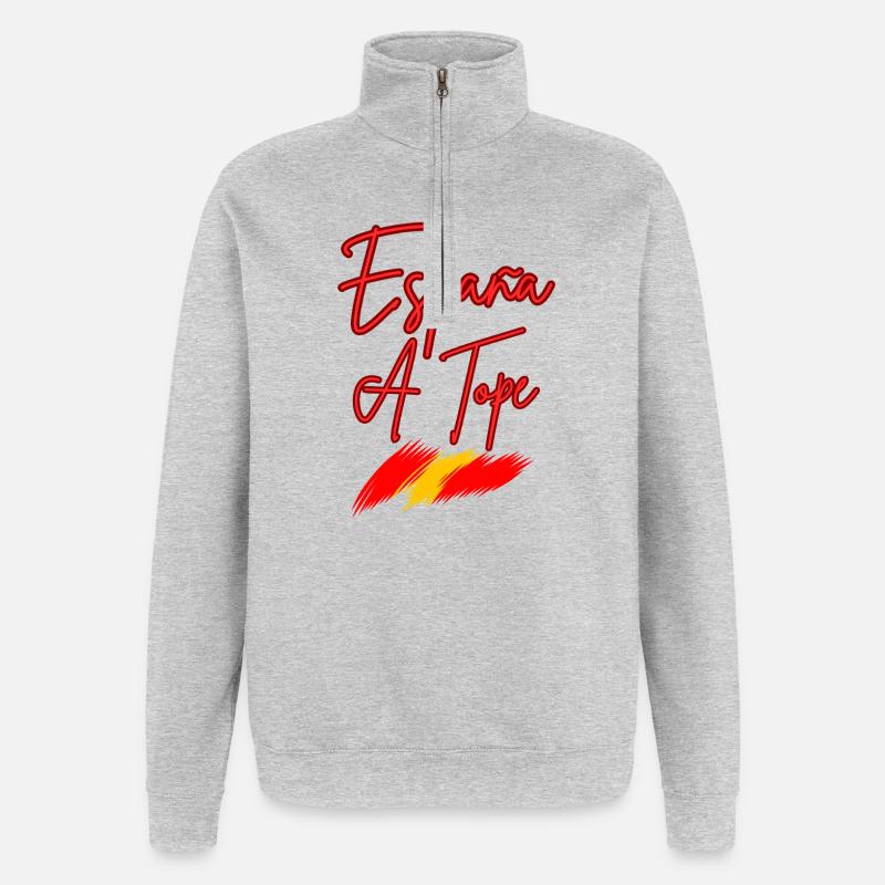 Spanien Ein Tope Neon - Quarter-Zip-Sweatshirt - Grau meliert