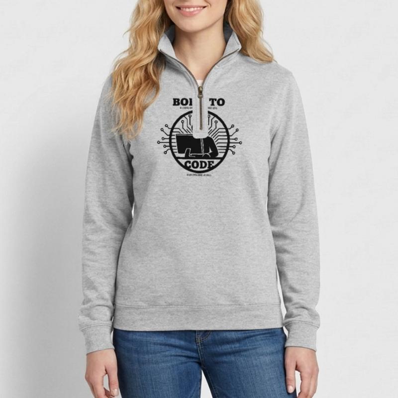 Coder Born to Code Programmer Quarter-Zip Sweatshirt