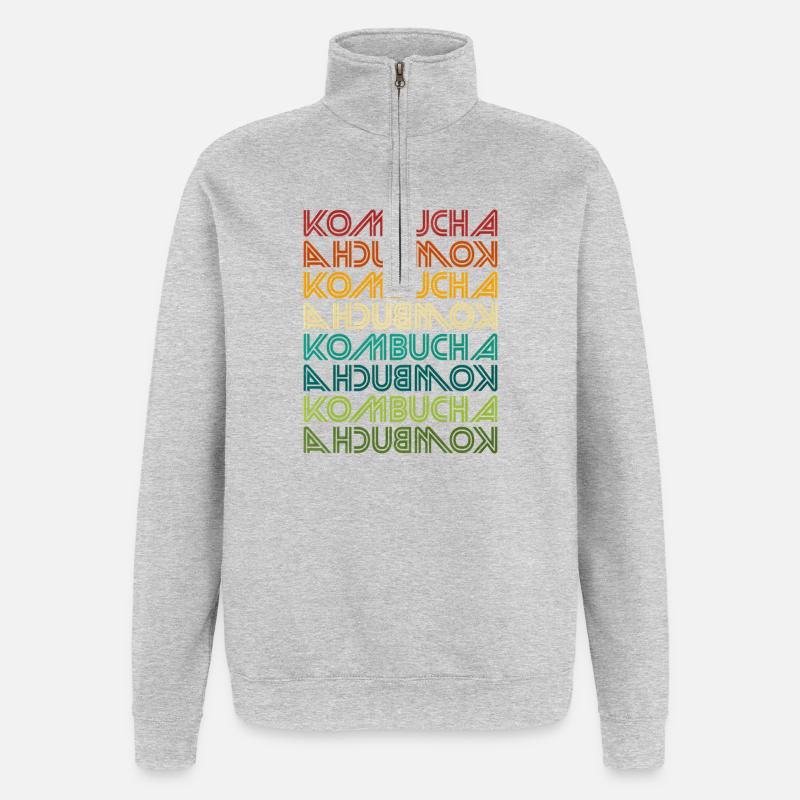 Kombucha Gradient Multi-Print - Quarter-Zip Sweatshirt - heather grey