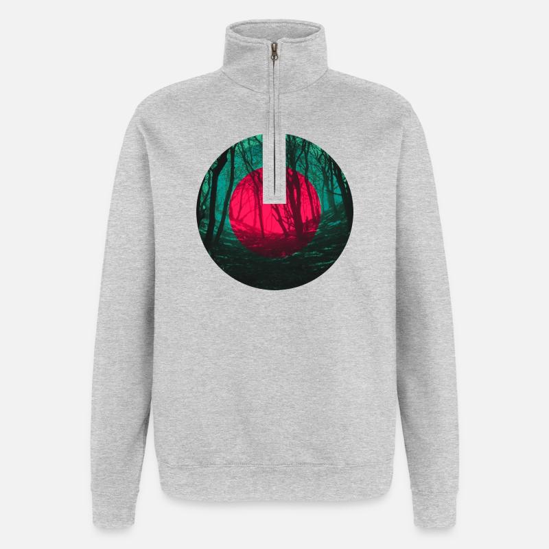 Waldfinsternis - Quarter-Zip-Sweatshirt - Grau meliert