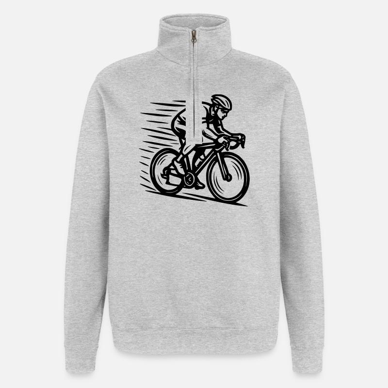 Coureur - Sweat à zip 1/4 - gris chiné