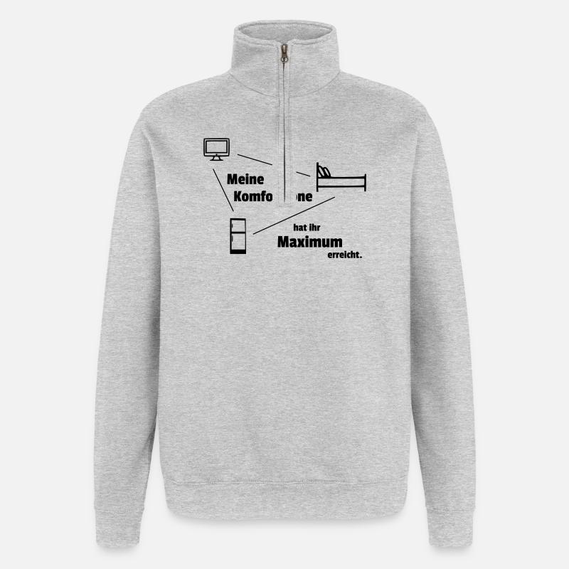 Komfortzone - Quarter-Zip-Sweatshirt - Grau meliert