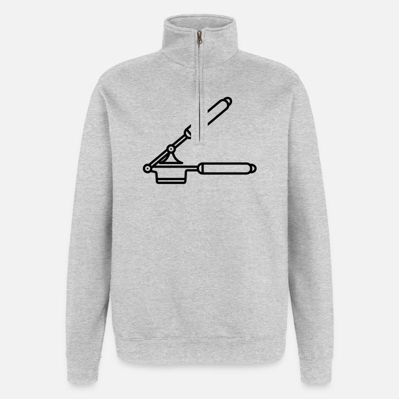 Knoblauch Presse oder Spätzle Presse - Quarter-Zip-Sweatshirt - Grau meliert