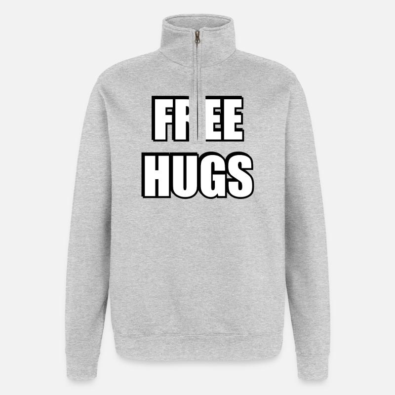 Épinglés gratuits Typographie audacieuse - Sweat à zip 1/4 - gris chiné