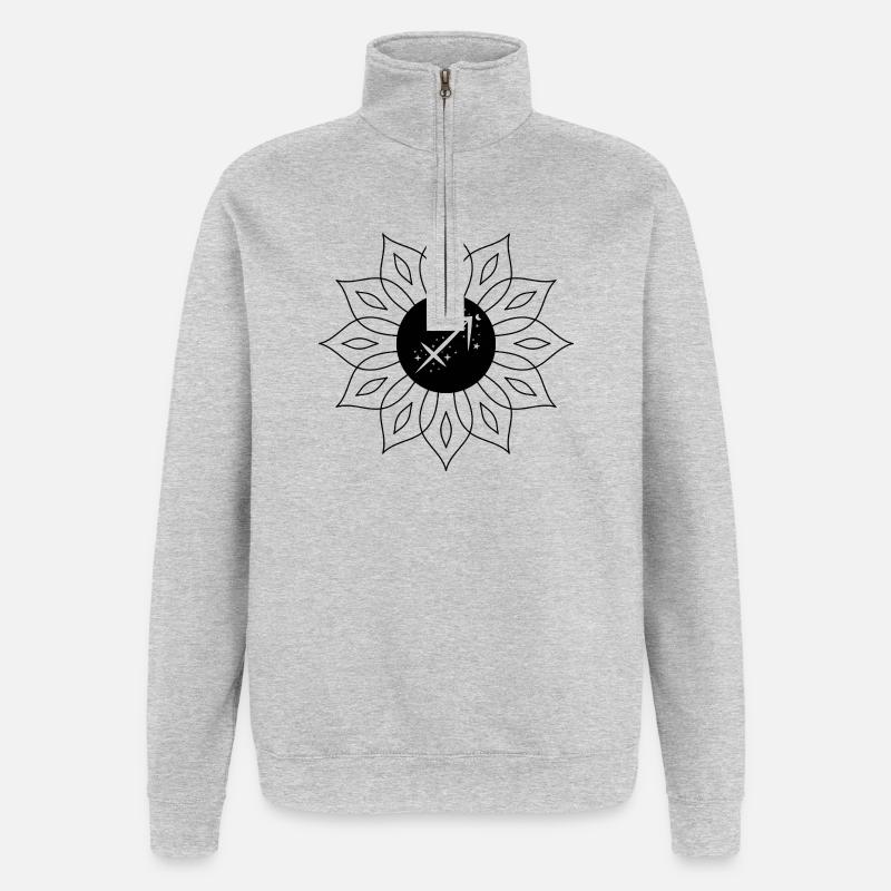 Sagittaire Constellation Flèche Étoiles - Sweat à zip 1/4 - gris chiné